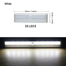 Load image into Gallery viewer, 6/10 leds pir led sensor de movimento luz armário armário cama lâmpada led sob armário
