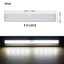 Load image into Gallery viewer, 6/10 leds pir led sensor de movimento luz armário armário cama lâmpada led sob armário
